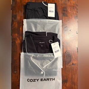 Women's Bamboo Stretch-Knit Long Sleeve Pajama Set Black